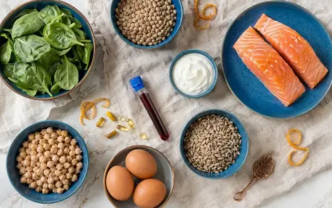 Mat som lax, ägg, spenat och solrosfrön kan hjälpa mot b-vitamin brist symptom.